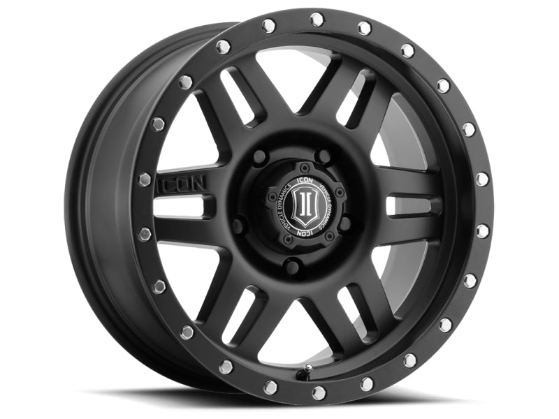 Load image into Gallery viewer, ICON Six Speed 17x8.5 5x5 -6mm Offset 4.5in BS 94mm Bore Satin Black Wheel
