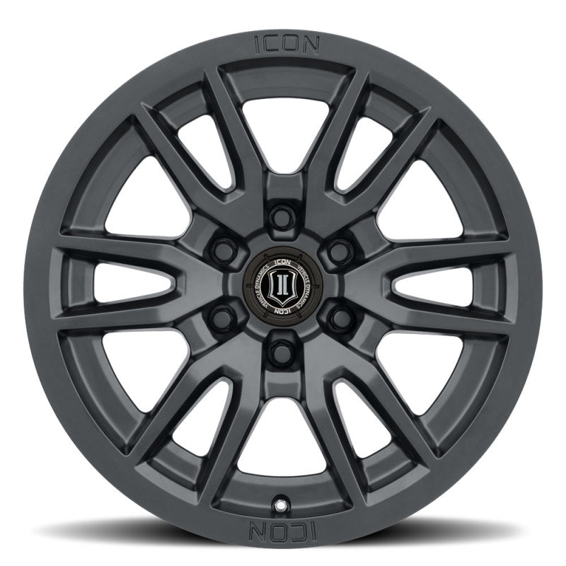 Load image into Gallery viewer, ICON Vector 6 17x8.5 6x120 0mm Offset 4.75in BS 67mm Bore Satin Black Wheel
