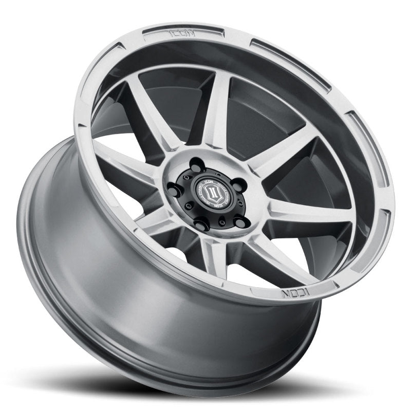Load image into Gallery viewer, ICON Bandit 20x10 5x5 -24mm 4.5in BS 71.50mm Bore Gun Metal Wheel
