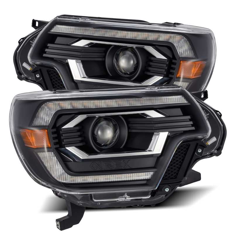 Load image into Gallery viewer, AlphaRex 12-15 Toyota Tacoma PRO-Series Projector Headlights Plank Style Black w/DRL
