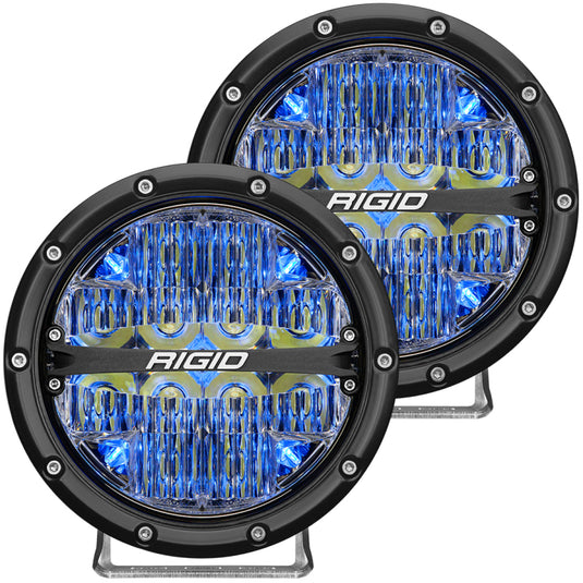 Rigid Industries | 360-Series 6 Inch LED Off-Road Drive Beam - Blue Backlight (Pair)