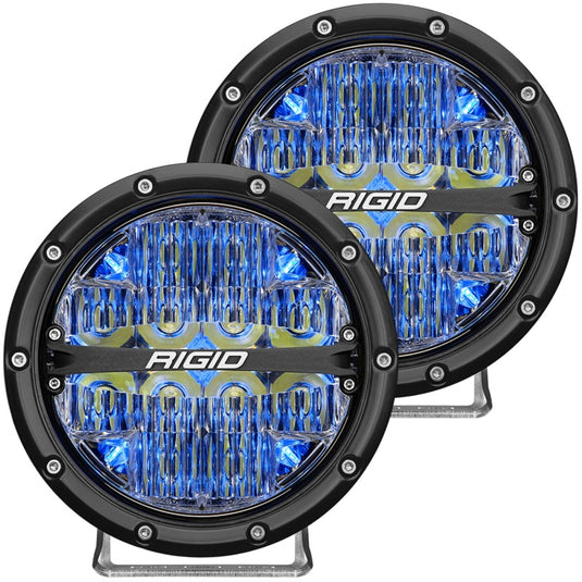 Rigid Industries | 360-Series 6 Inch LED Off-Road Spot Beam - Blue Backlight (Pair)