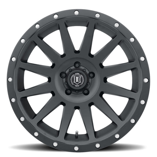 ICON Compression 20x10 5x5 -12mm Offset 5in BS 71.5mm Bore Satin Black Wheel