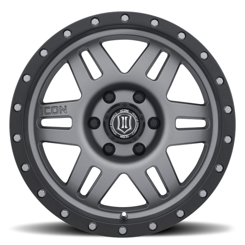 Load image into Gallery viewer, ICON Six Speed 17x8.5 6x5.5 25mm Offset 5.75in BS 108.1mm Bore Titanium Wheel
