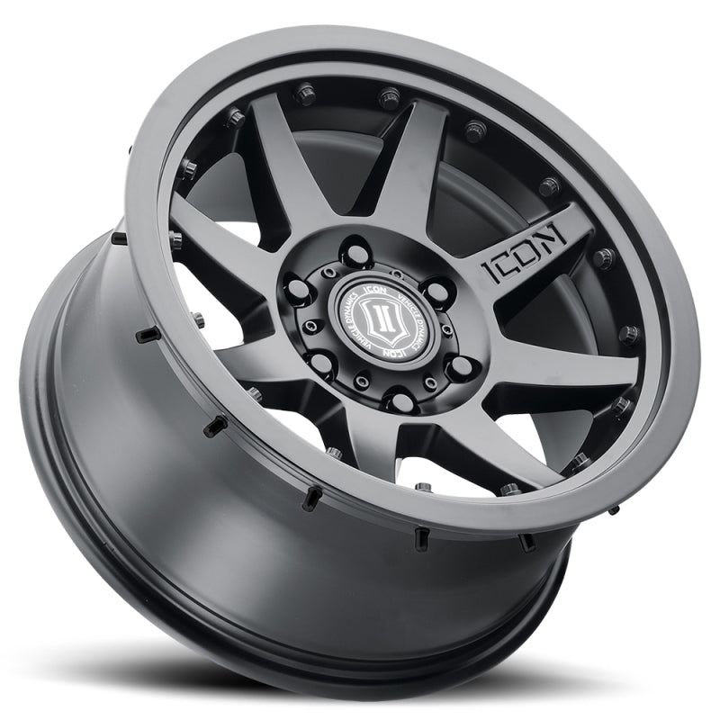 Load image into Gallery viewer, ICON Rebound Pro 17x8.5 6x5.5 25mm Offset 5.75in BS 95.1mm Bore Satin Black Wheel
