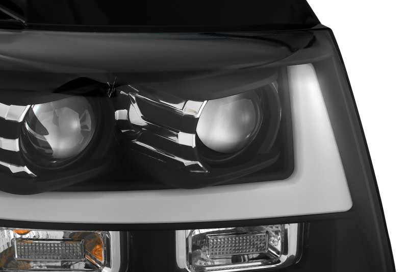 Load image into Gallery viewer, AlphaRex 07-14 Chevy Tahoe PRO-Series Projector Headlights Plank Style Matte Blk w/Activation Light
