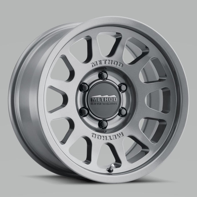 Method | MR703 17x8.5 0mm Offset 5x5 71.5mm CB Gloss Titanium Wheel