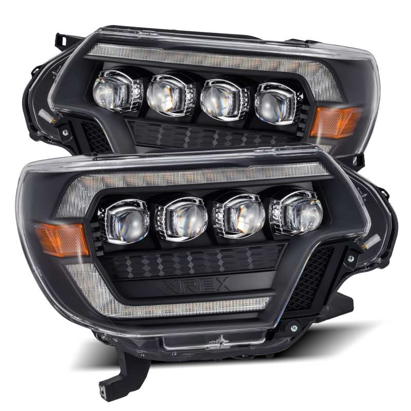 Load image into Gallery viewer, AlphaRex 12-15 Toyota Tacoma NOVA LED Proj Headlights Plank Style Black w/Activ Light/Seq Signal/DRL
