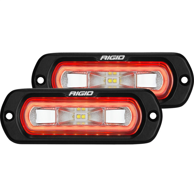 Load image into Gallery viewer, Rigid Industries | SR-L Series Flush Mount LED Spreader Pair w/ Red Halo - Universal
