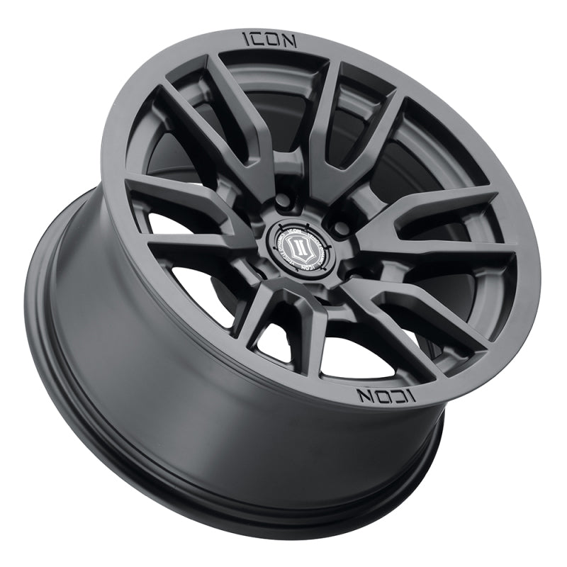 Load image into Gallery viewer, ICON Vector 6 17x8.5 6x120 0mm Offset 4.75in BS 67mm Bore Satin Black Wheel
