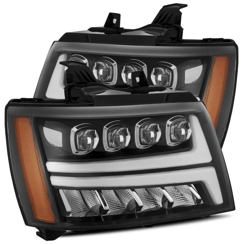 Load image into Gallery viewer, AlphaRex 07-13 Chevy Avalanche NOVA LED Proj Headlights Plank Style Gloss Black w/Activ Light/DRL
