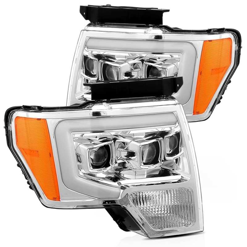 Load image into Gallery viewer, AlphaRex 09-14 Ford F-150 LUXX LED Proj Headlights Plank Style Chrome w/Activ Light/Seq Signal/DRL
