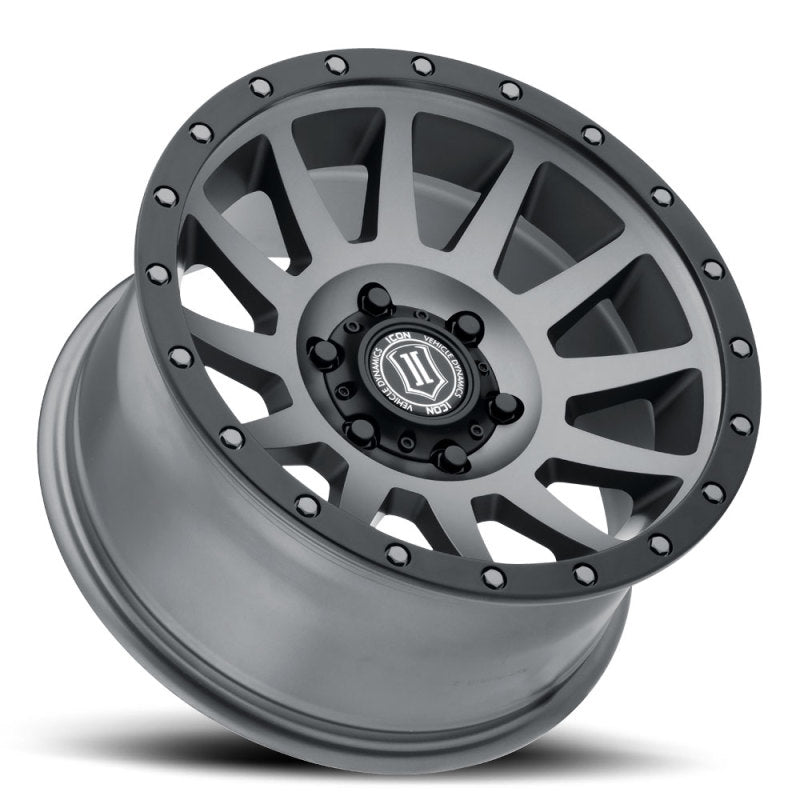 Load image into Gallery viewer, ICON Compression 17x8.5 6x5.5 25mm Offset 5.75in BS 95.1mm Bore Titanium Wheel
