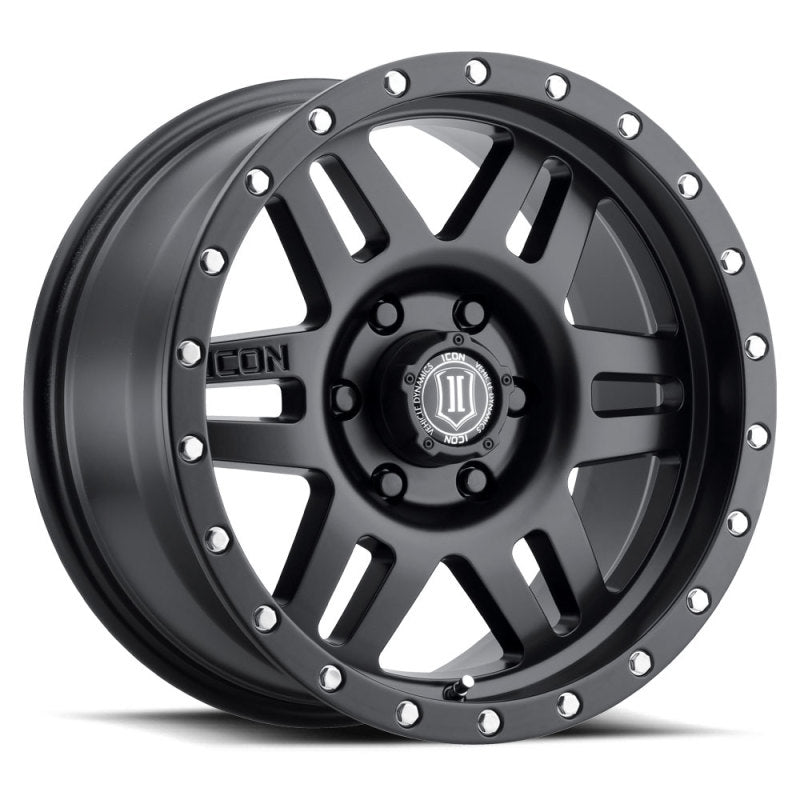 Load image into Gallery viewer, ICON Six Speed 17x8.5 6x5.5 25mm Offset 5.75in BS 108.1mm Bore Satin Black Wheel
