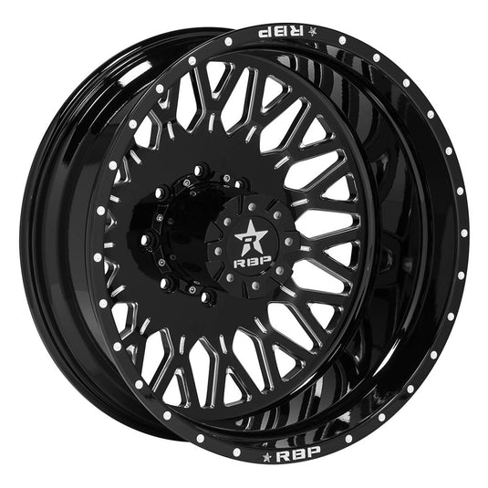 RBP Performance 11R Tycoon 26x8.25 Rear Outer 8-200 et 132 Gloss Black with Machine Groove 11R-26825-20+132ROBG