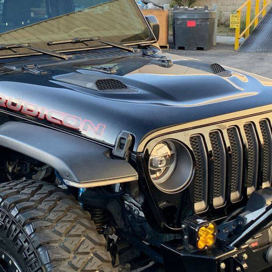 S&B | Jeep Air Hood Scoops For 18-22 Wrangler JL Rubicon 2.0L, 3.6L, 2020+ Jeep Gladiator 3.6L Scoops Only Kit