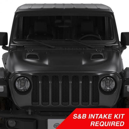 S&B | Air Hood Scoop System For 18-22 Wrangler JL Rubicon 2.0L, 3.6L, 2020+ Jeep Gladiator 3.6L S&B Intake Requi