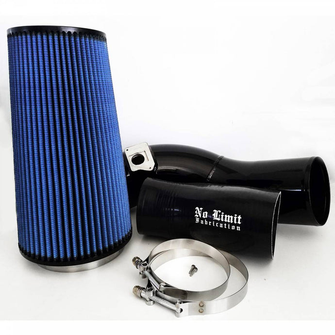 No Limit Fabrication | 6.0 Cold Air Intake 03-07 Ford Super Duty Power Stroke Black Oiled Filter | 60CAIBO