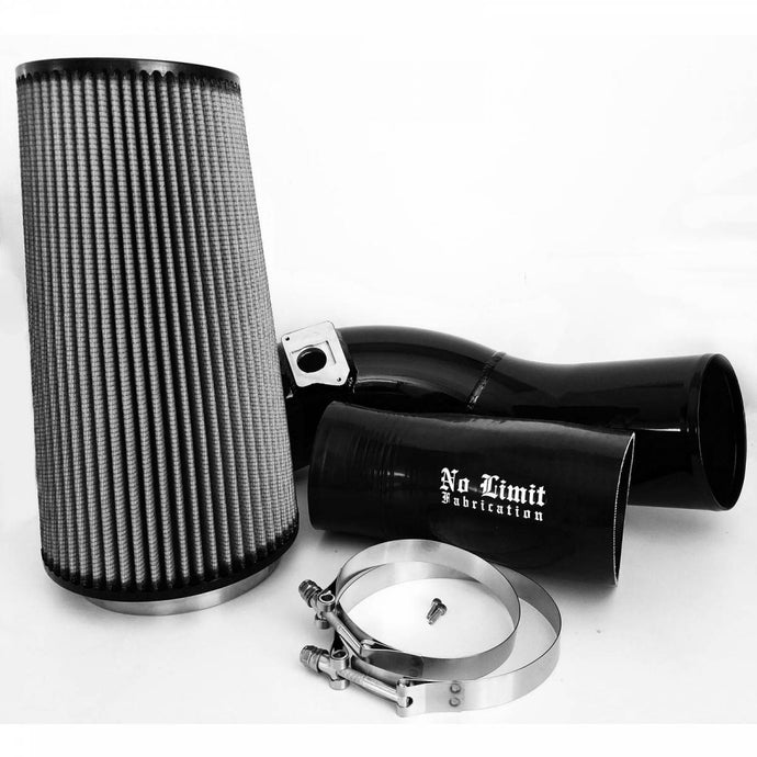 No Limit Fabrication | 6.0 Cold Air Intake 03-07 Ford Super Duty Power Stroke Black Dry Filter | 60CAIBD