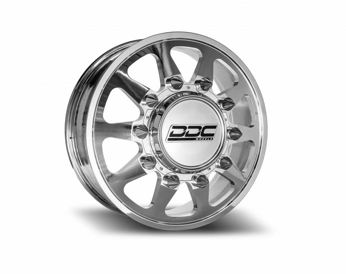 DDC Wheels | 2011-2023 GM Silverado / Sierra 3500 Dually Wheel Kit  The Ten Polished 20X8.25 8X210 154.2Cb 12.50 Tire | 02PL-210-08-12