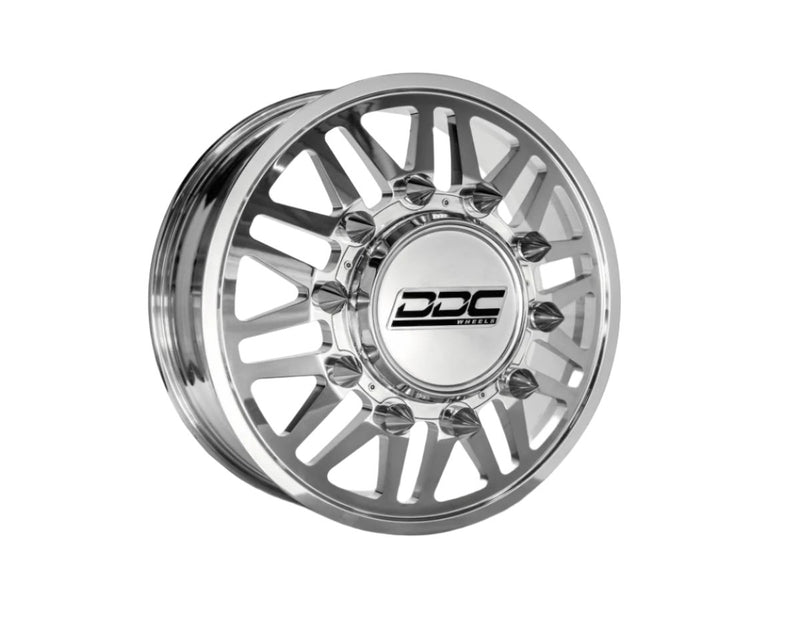 Load image into Gallery viewer, DDC Wheels | 2011-2023 GM Silverado / Sierra 3500 Dually Wheel Kit Aftermath Polished 22X8.25 8X210 154.2Cb 12.50 Tire | 01PL-210-28-12
