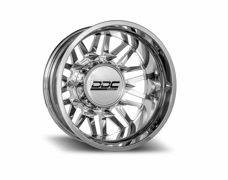 Load image into Gallery viewer, DDC Wheels | 2005-2023 Ford F-350 / 2011-2014 F-450 Super Duty Dually Wheel Kit  Aftermath Polished 22X8.25 8X200 142Cb 12.50 Tire | 01PL-200-28-12
