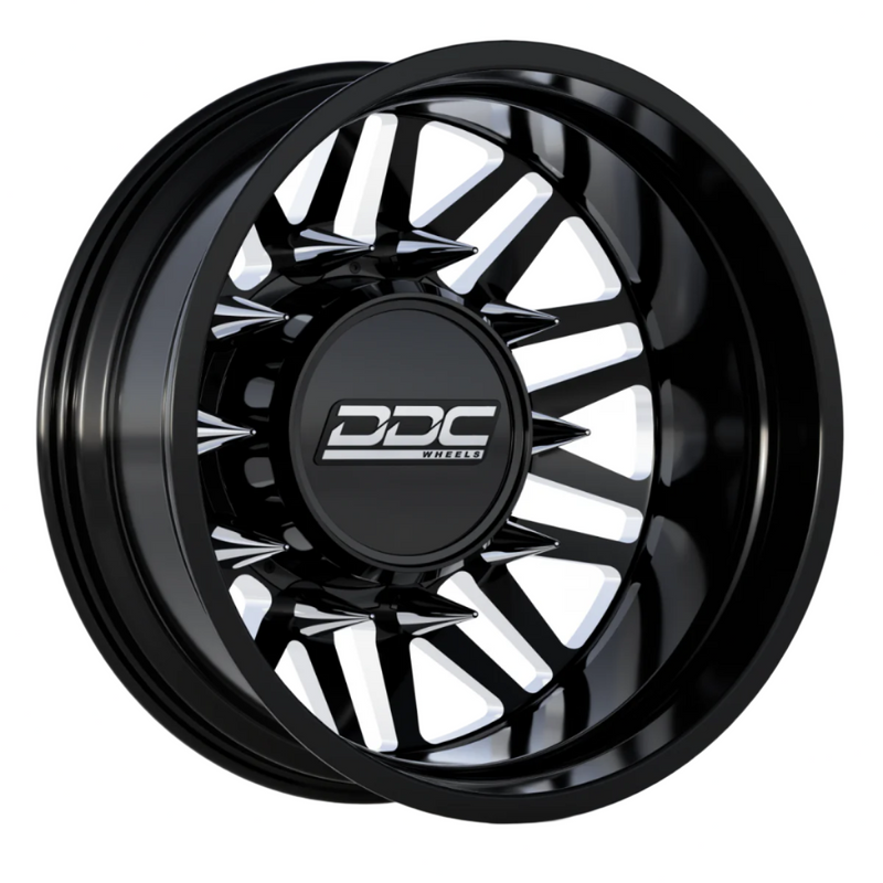 Load image into Gallery viewer, DDC Wheels | 2011-2023 GM Silverado / Sierra 3500 Aftermath 22x8.25 Black / Milled Dually Wheel Kit
