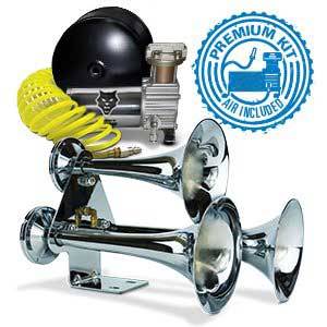 PacBrake | Premium Triple Train Horn Kit W/ Air Horn Kit (HP10254) and Onboard Air Kit (HP10163)