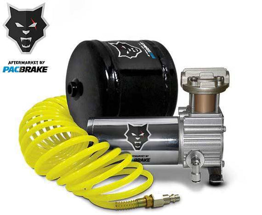 PacBrake | Premium Dual Air Horn Kit W/ Air Horn Kit (HP10073) And Onboard Air Kit (HP10163)