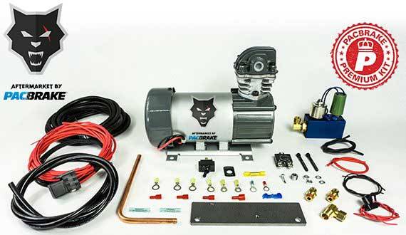 Load image into Gallery viewer, PacBrake | 12V HP625 Series Preminum Heavy Duty Air Compressor Kit Vertical Pump Head HP10625V Air Compressor Entire Unloader Block Assembly Kit With Pre-Built Harnesses Kit HP10116
