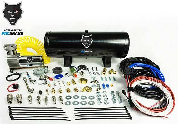 PacBrake | Onboard Air Kit with 2 1 / 2 Gallon Air tank W/ Air Compressor Air Tank Fittings Pressure Switch Relay Electrical Connectors Required Accessories