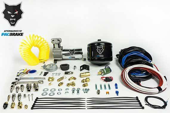 Load image into Gallery viewer, PacBrake | Onboard Air Kit with 1 / 2 Gallon Air tank W/ Air Compressor Air Tank Fittings Pressure Switch Relay Electrical Connectors Required Accessories
