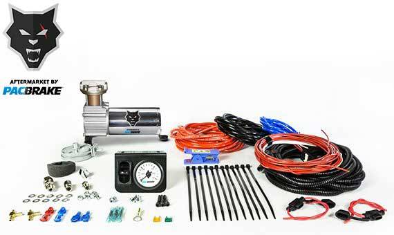 Load image into Gallery viewer, PacBrake | Premium In Cab Control Kit For Simultaneous Air Spring Activation W/ HP325 Compressor Air Spring Dash Switches Pre Built Harnesses Fittings Fasteners Everything Required For Complete Install
