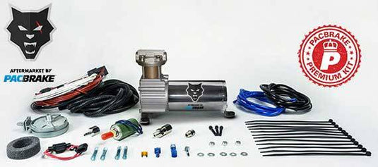 PacBrake | 12V HP325 Series Premium Air Compressor Kit Consists Of Air Compressor Pre-Built Wiring Harnesses And Required Hardware