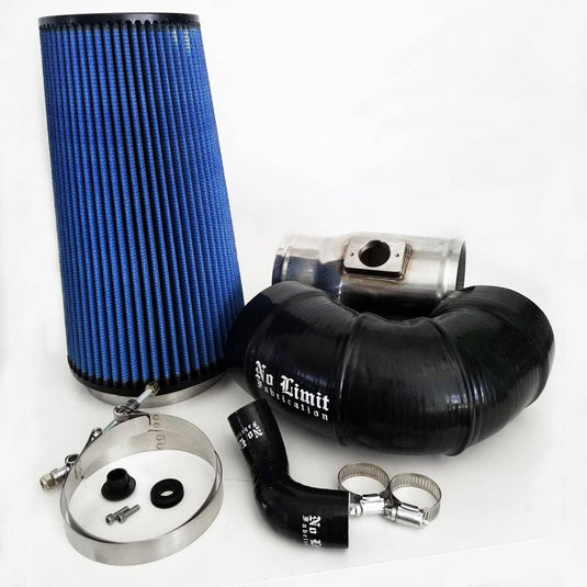 No Limit Fabrication | 6.4 Cold Air Intake 08-10 Ford Super Duty Power Stroke Polished Oiled Filter | 64CAIO