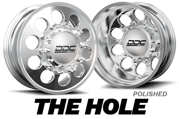 DDC Wheels | 2019-2023 Dodge Ram 3500 The Hole 20x8.5 Polished Dually Wheel | 03PL-200-08-12DR