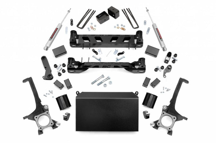 Rough Country | 2016-2021 Toyota Tundra 2WD / 4WD 4 Inch Lift Kit - Strut Spacers With V2 Rear Shocks