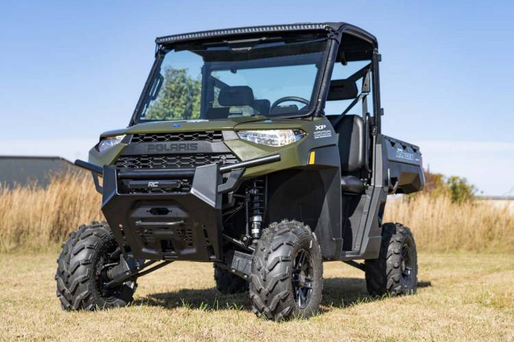 Load image into Gallery viewer, Rough Country | 2014-2021 Polaris Ranger 900XP / 1000XP Forward Facing 50 Inch LED Light Bar Kit - Single Row - Without Factory Wiper
