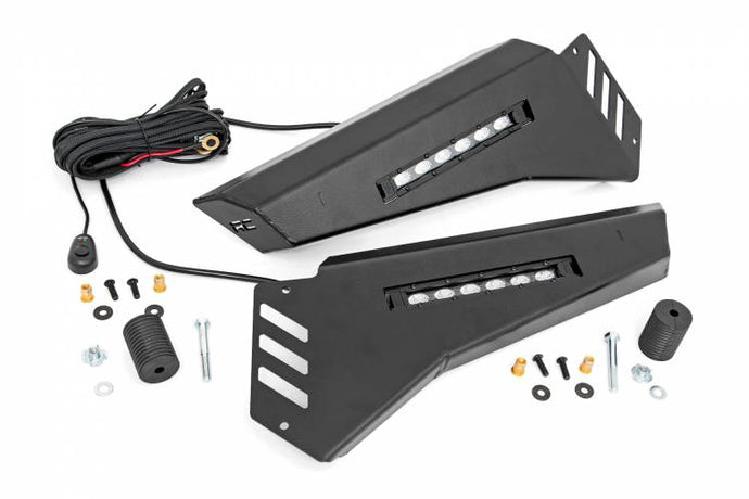 Rough Country | 2013-2021 Polaris Ranger 1000 Bumper Wings With 6 Inch Black Slimline LED Pair