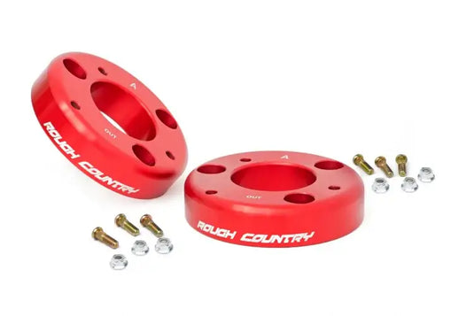 Rough Country | 2014-2024 Ford F150 2WD / 4WD 2 Inch Leveling Kit - Anodized Red