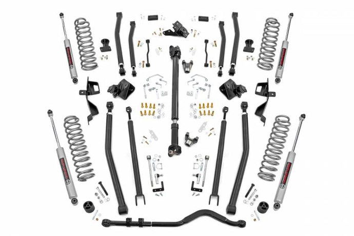 Rough Country | 2018-2023 Jeep Wrangler JL 4WD 4 Inch Long Arm Lift Kit With Premium N3 Shocks