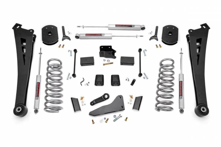 Load image into Gallery viewer, Rough Country | 2014-2018 Dodge Ram 2500 4WD 5 Inch Lift Kit - Gas - Standard Rate Front Coils - N3 Shocks
