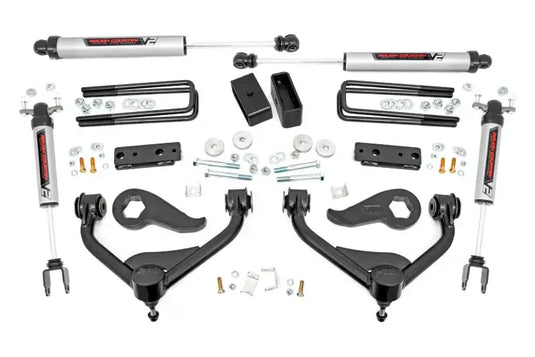 Rough Country | 2020-2023 GM 3500 HD DRW 3 Inch Lift Kit - V2 Shocks