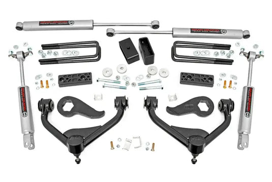 Rough Country | 2020-2023 GM 3500 HD DRW 3 Inch Lift Kit - N3 Shocks