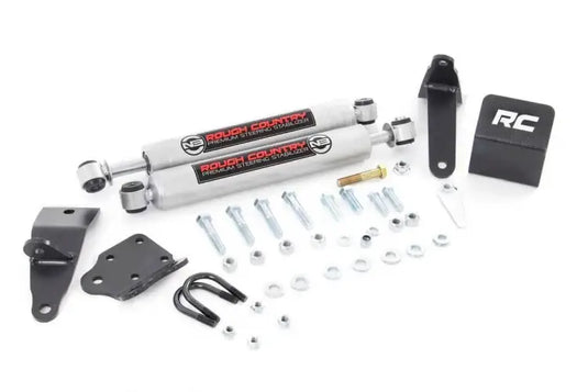 Rough Country | 2003-2013 Dodge Ram 2500 / 2003-2012 3500 4WD Dual N3 Steering Stabilizer - For 2 Inch Plus Lifted Applications