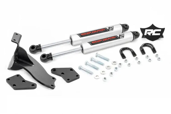 Rough Country | 2013-2024 Dodge Ram 3500 4WD Dual V2 Steering Stabilizer