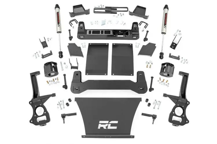 Rough Country | 2019-2023 GM Silverado / Sierra 1500 4 Inch Lift Kit - Trailboss / AT4 - Gas - Strut Spacers - V2 Shocks