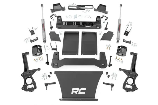 Rough Country | 2019-2023 GM Silverado / Sierra 1500 4 Inch Lift Kit - Trailboss / AT4 - Gas - Strut Spacers - N3 Shocks