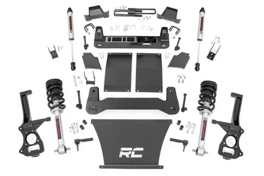 Rough Country | 2019-2023 GM Silverado / Sierra 1500 4 Inch Lift Kit - Trailboss / AT4 - Gas - Lifted Struts - V2 Shocks