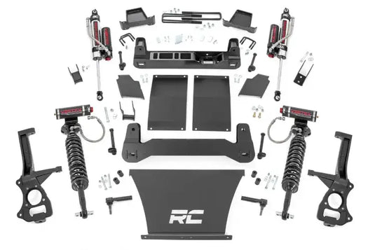 Rough Country | 2019-2024 GM Silverado / Sierra 1500 4 Inch Lift Kit - Trailboss / AT4 - Gas - Vertex Coilovers - Vertex Rear Shocks